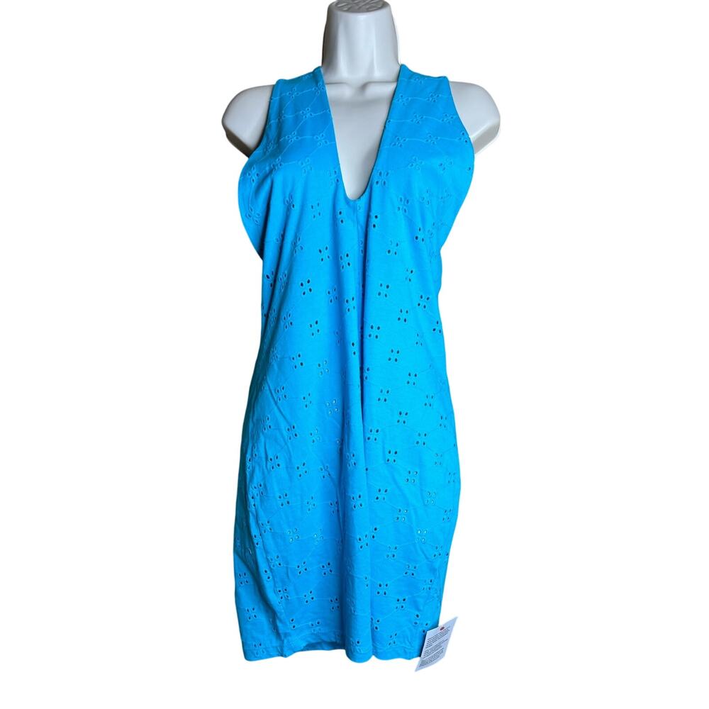 ASOS Design Turquoise Eyelet Halter Dress 10 NWOT